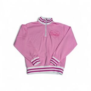 Barbie Logo Sweatshirt - Pink/White Striped Cuffs Size S